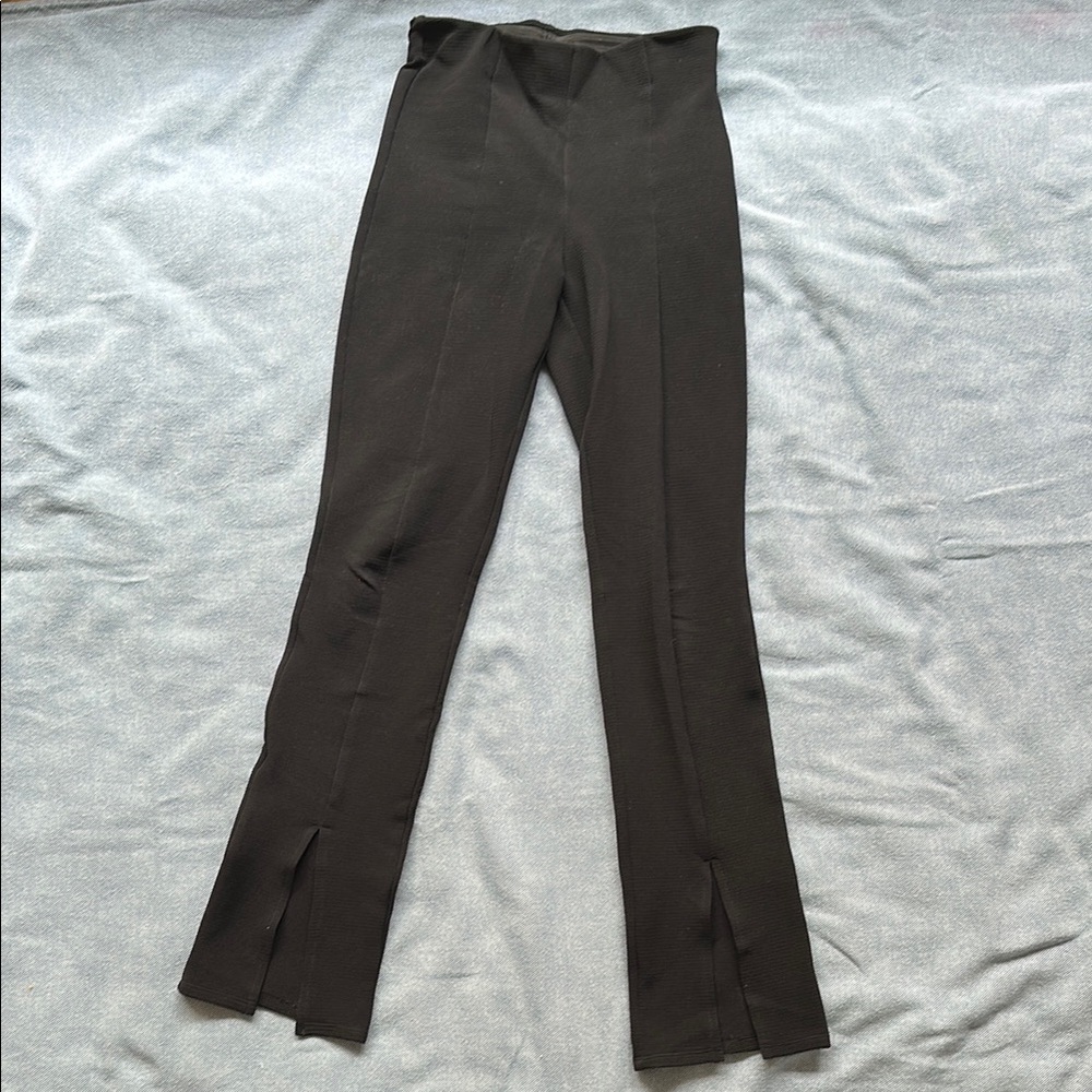 Black High-Waisted ridded pants with front split 🌸 3 for $17